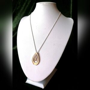 Newbridge Silverware Ireland Minimalist Geometric Drop Silver Tone Adjustable Pe